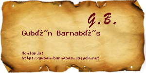 Gubán Barnabás névjegykártya